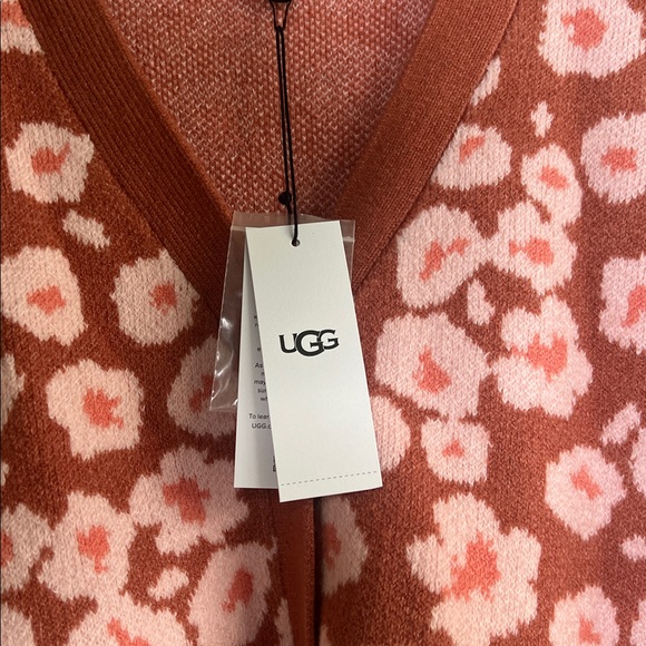 UGG Shaina Cardigan Women's Floral Cardigan - Pink and Brown NWT - Picture 4 of 7